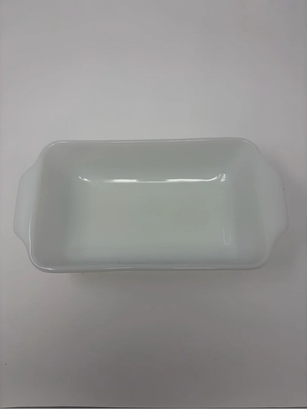 Vintage Anchor Hocking Milk Glass Casserole Dish with Blue Floral Pattern